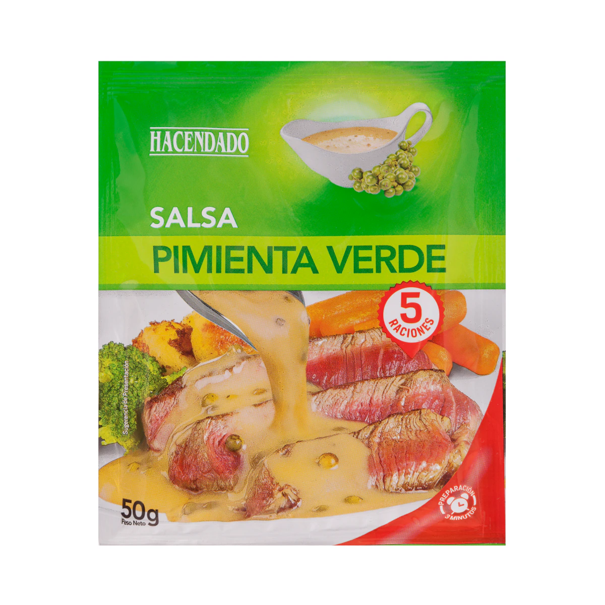 Salsa pimienta verde Hacendado