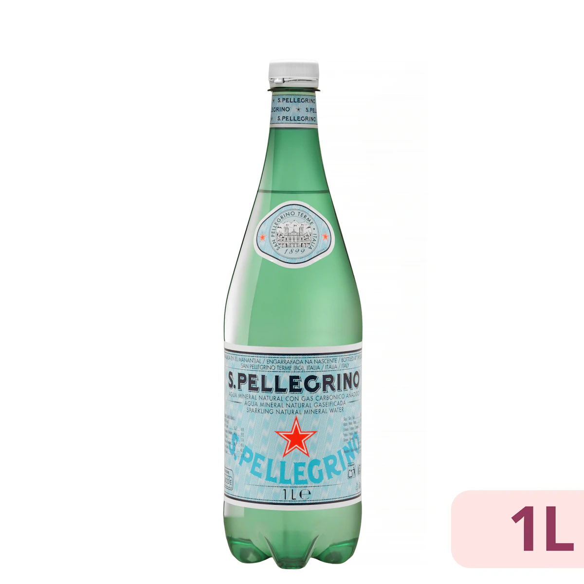 Agua mineral con gas grande San Pellegrino