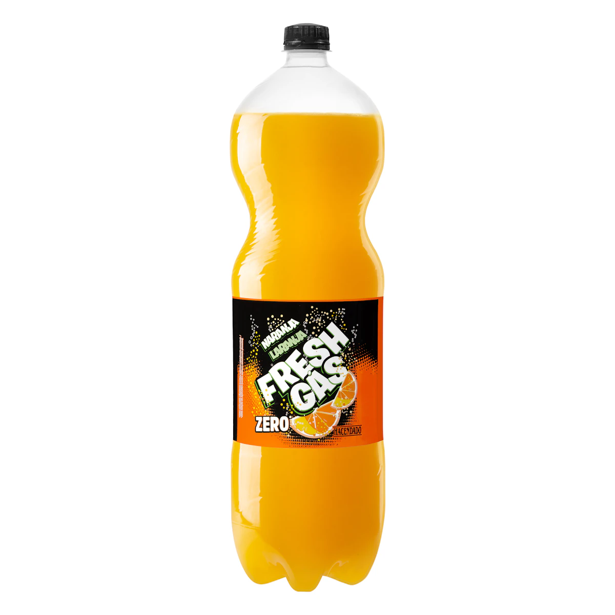 Refresco de naranja Hacendado zero fresh gas