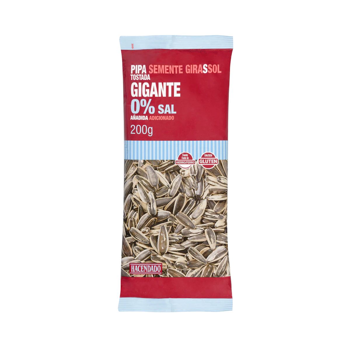 Pipas girasol tostadas Hacendado 0% sal añadida