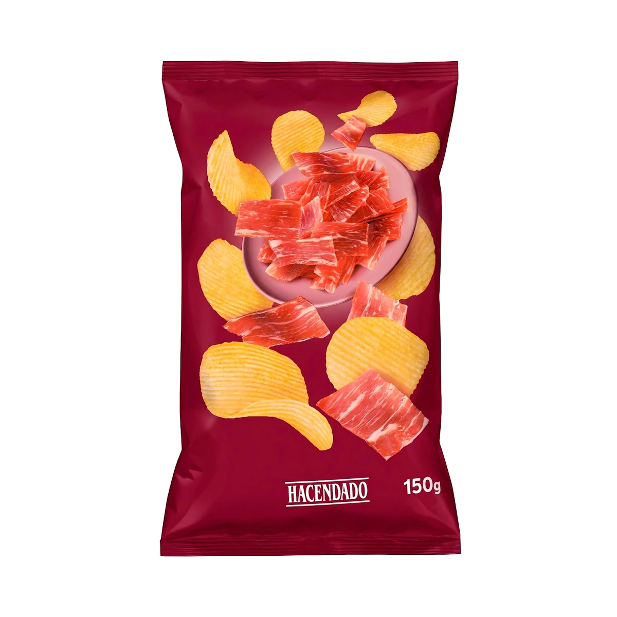 Patatas fritas onduladas sabor jamón serrano Hacendado