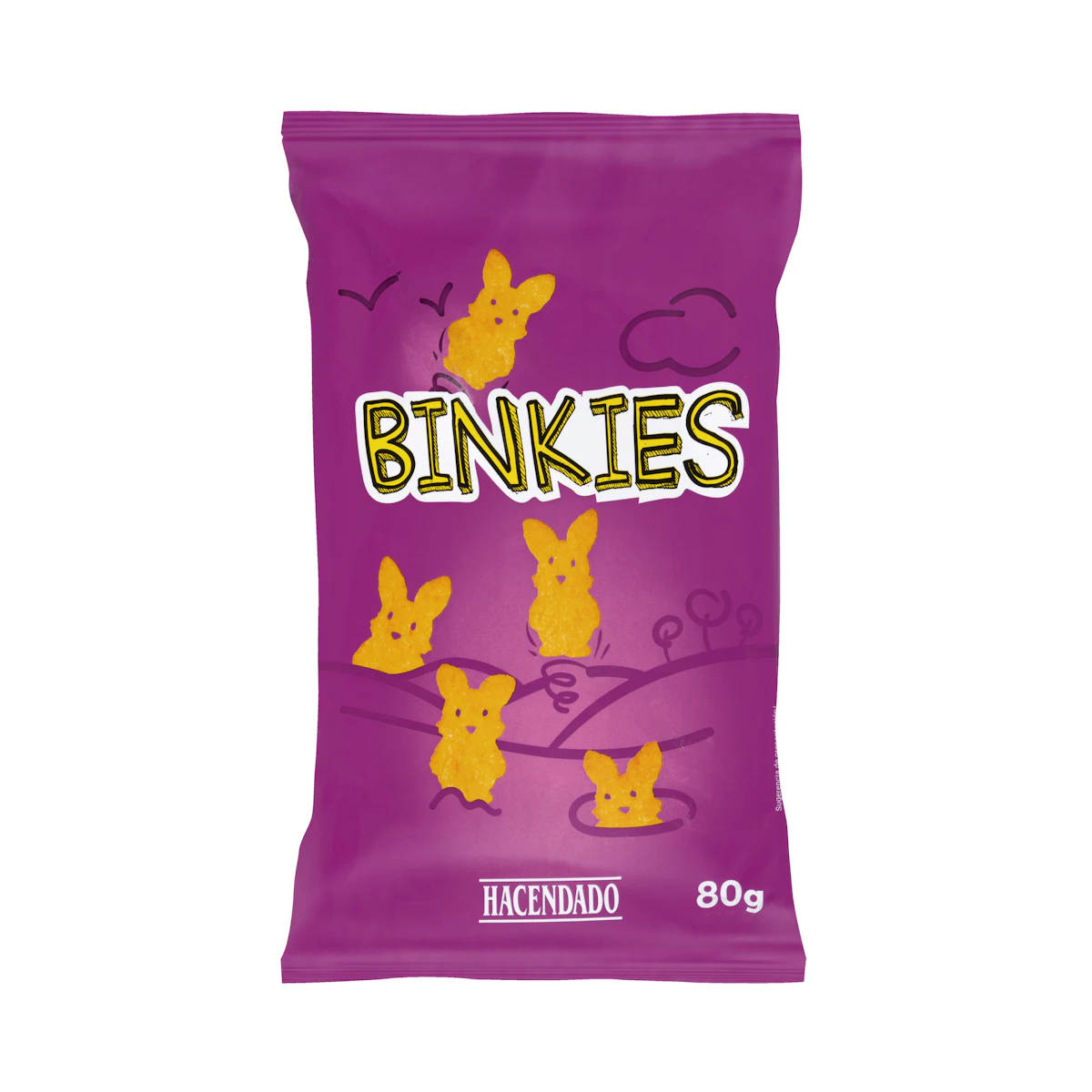 Snack frito Binkies sabor queso Hacendado