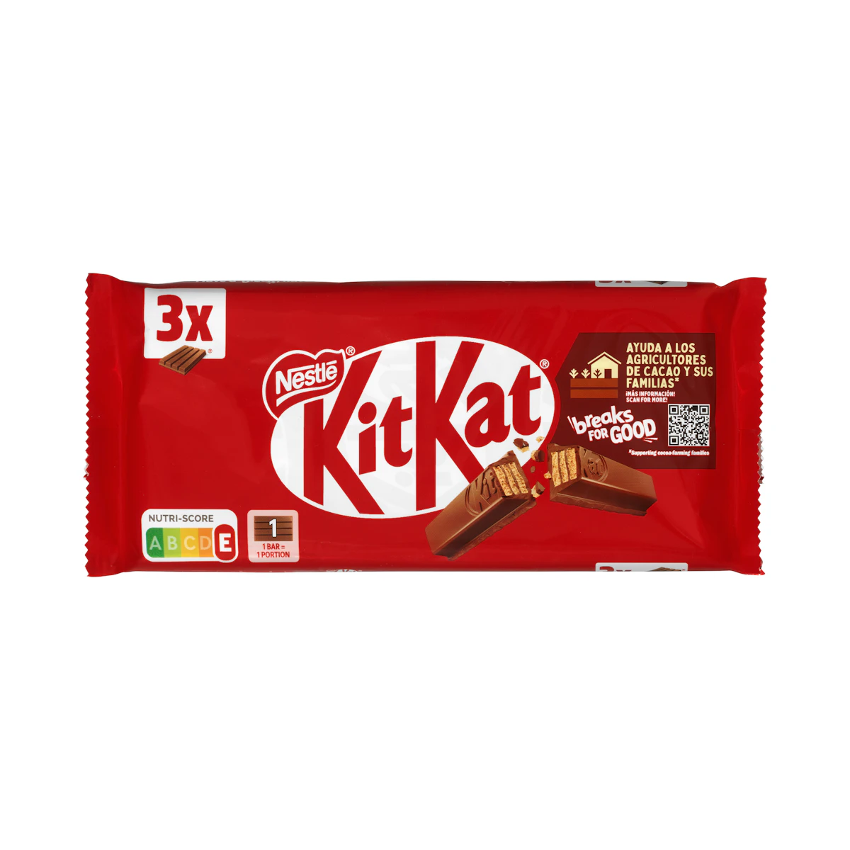 Barritas de barquillo Kit-Kat bañadas de chocolate con leche