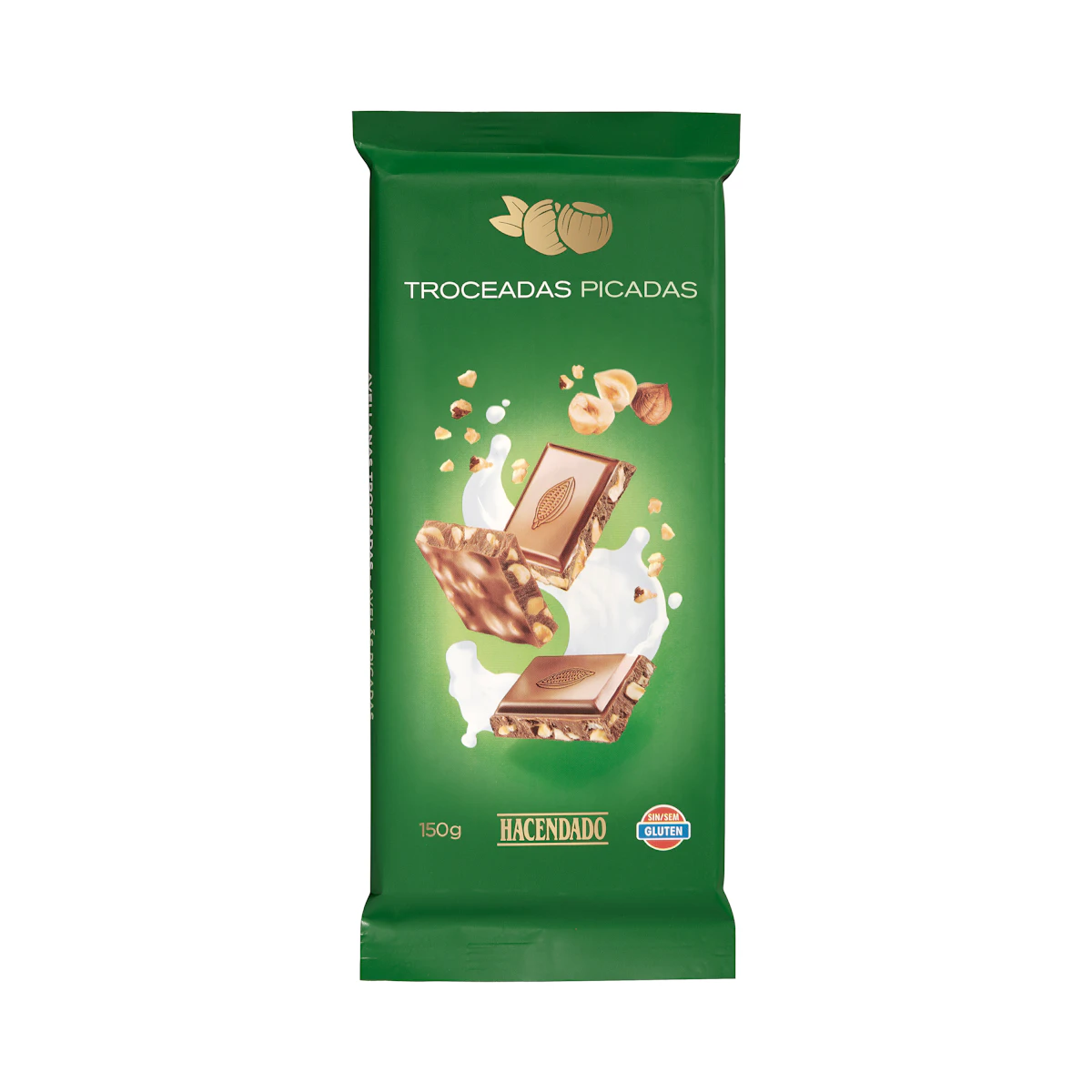 Chocolate con leche Hacendado avellanas troceadas