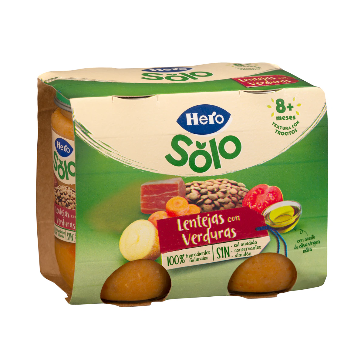 Papilla lentejas con verduritas Hero Solo recetas caseras +8 meses