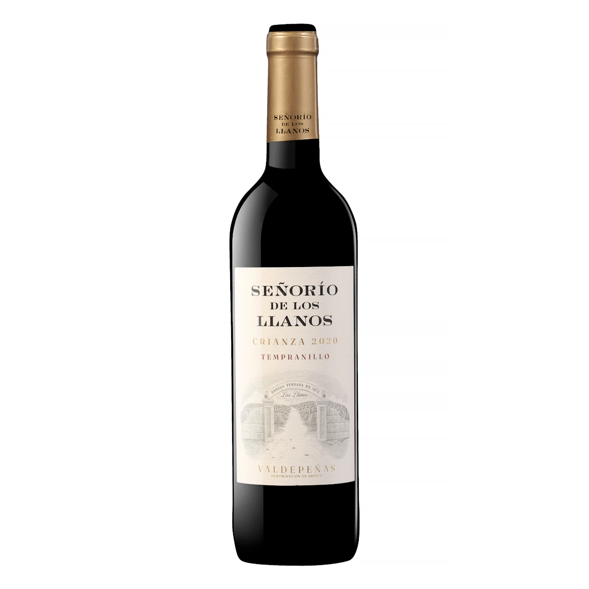 Vino tinto tempranillo crianza Señorío de los Llanos DO Valdepeñas