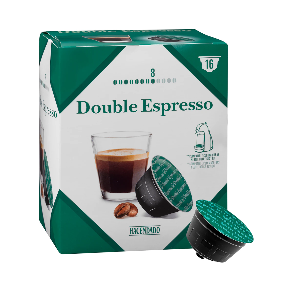 Café en cápsula doble espresso Hacendado