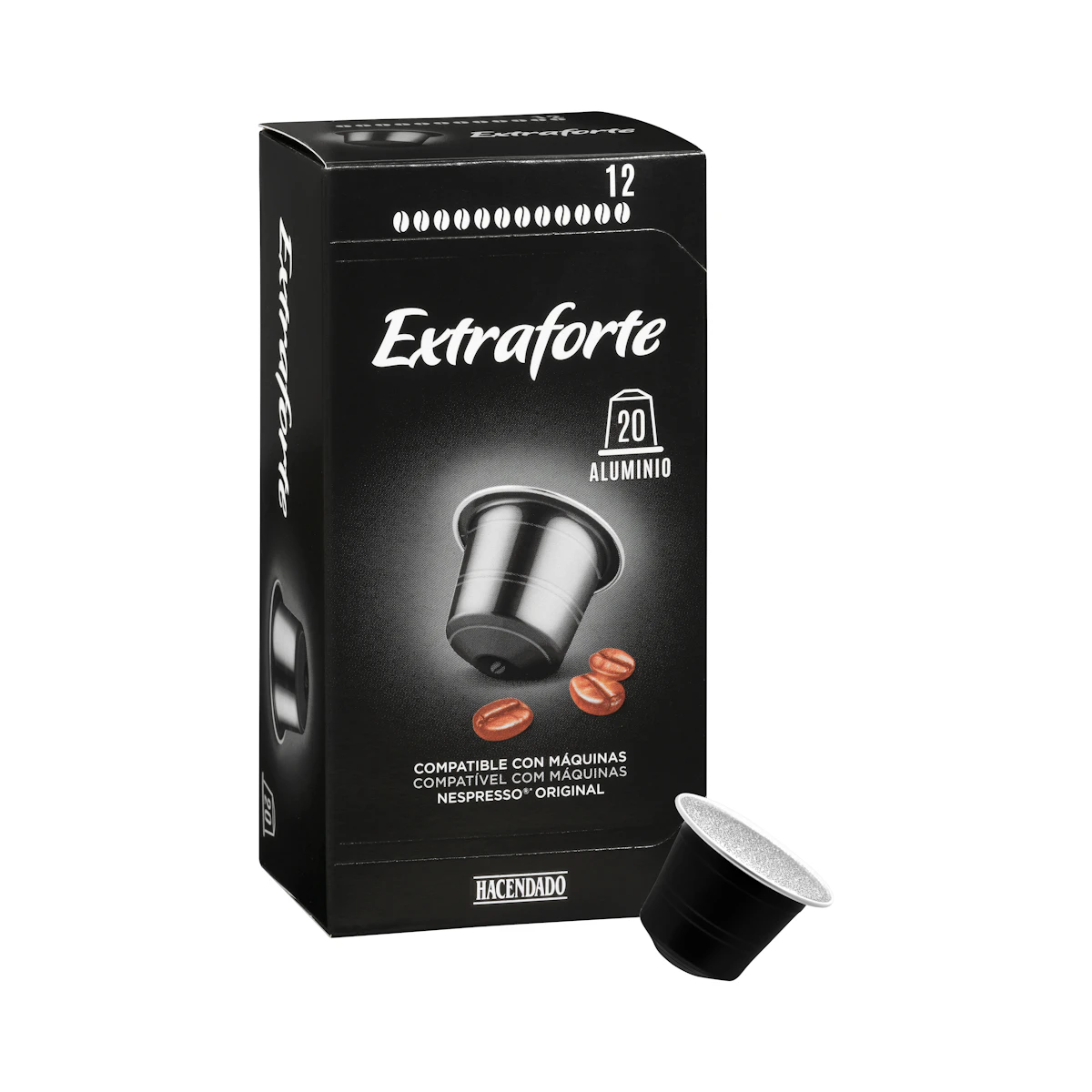 Café en cápsula extra fuerte Hacendado
