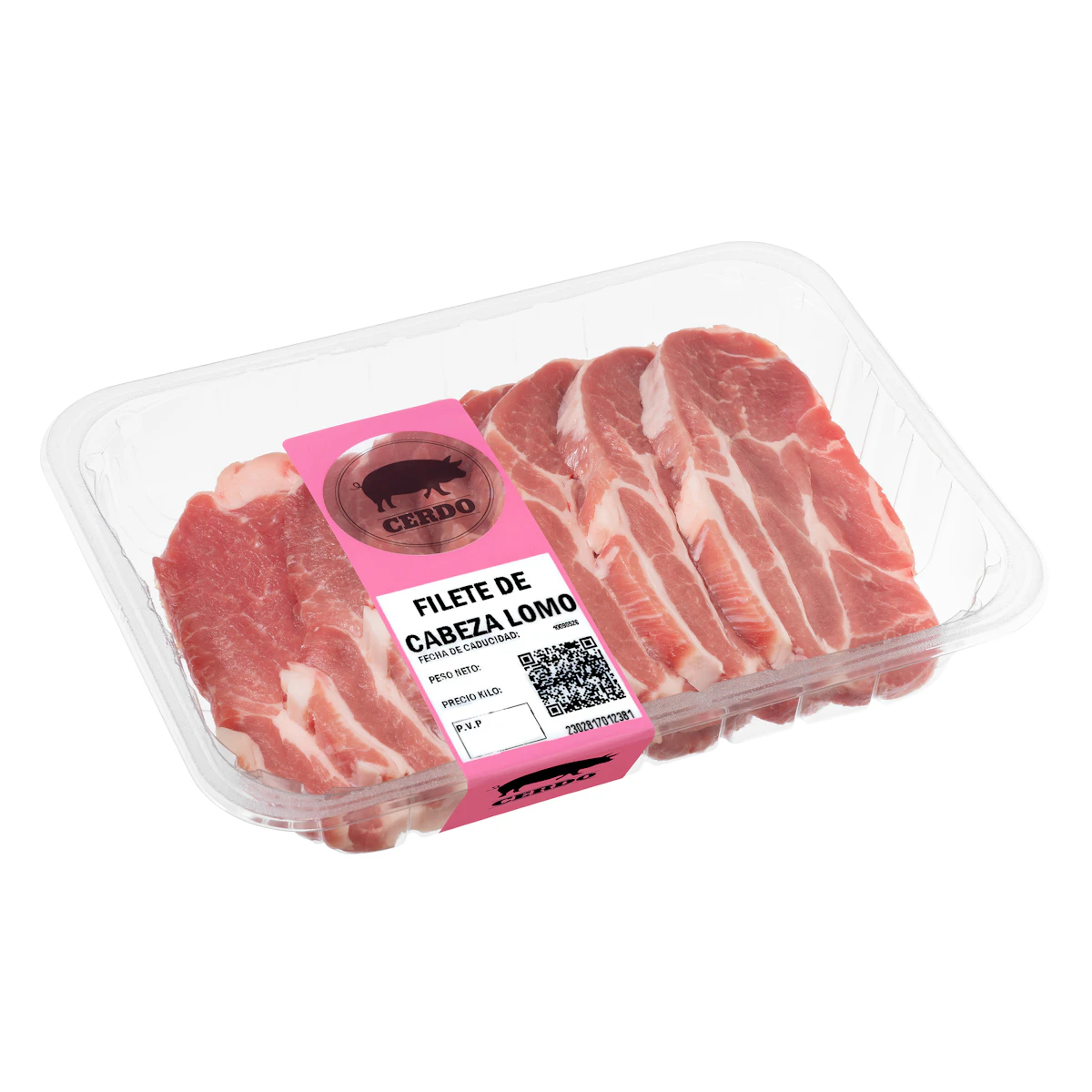 Filetes lomo de cerdo cabeza