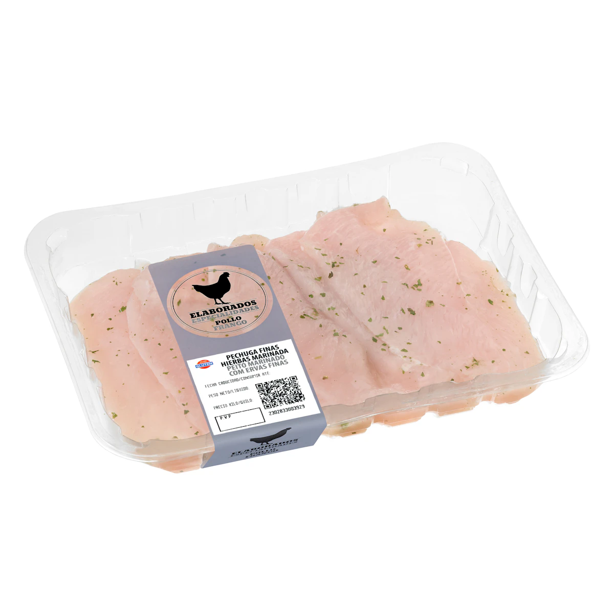 Filetes pechuga de pollo finas hierbas marinadas