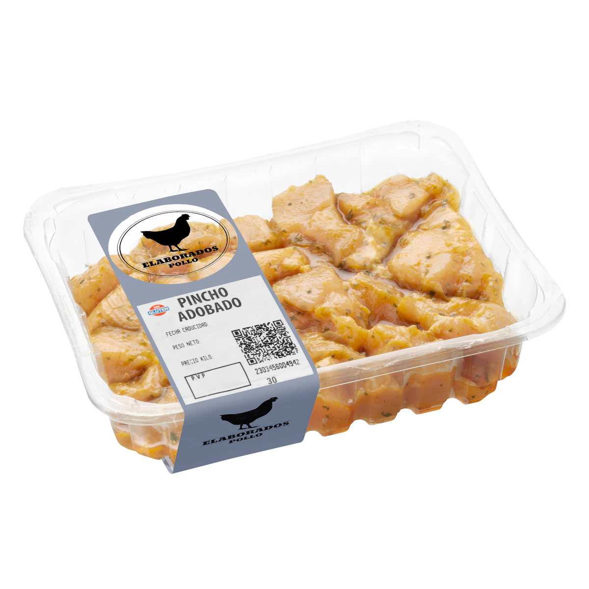 Pinchos de pollo sin varilla adobados
