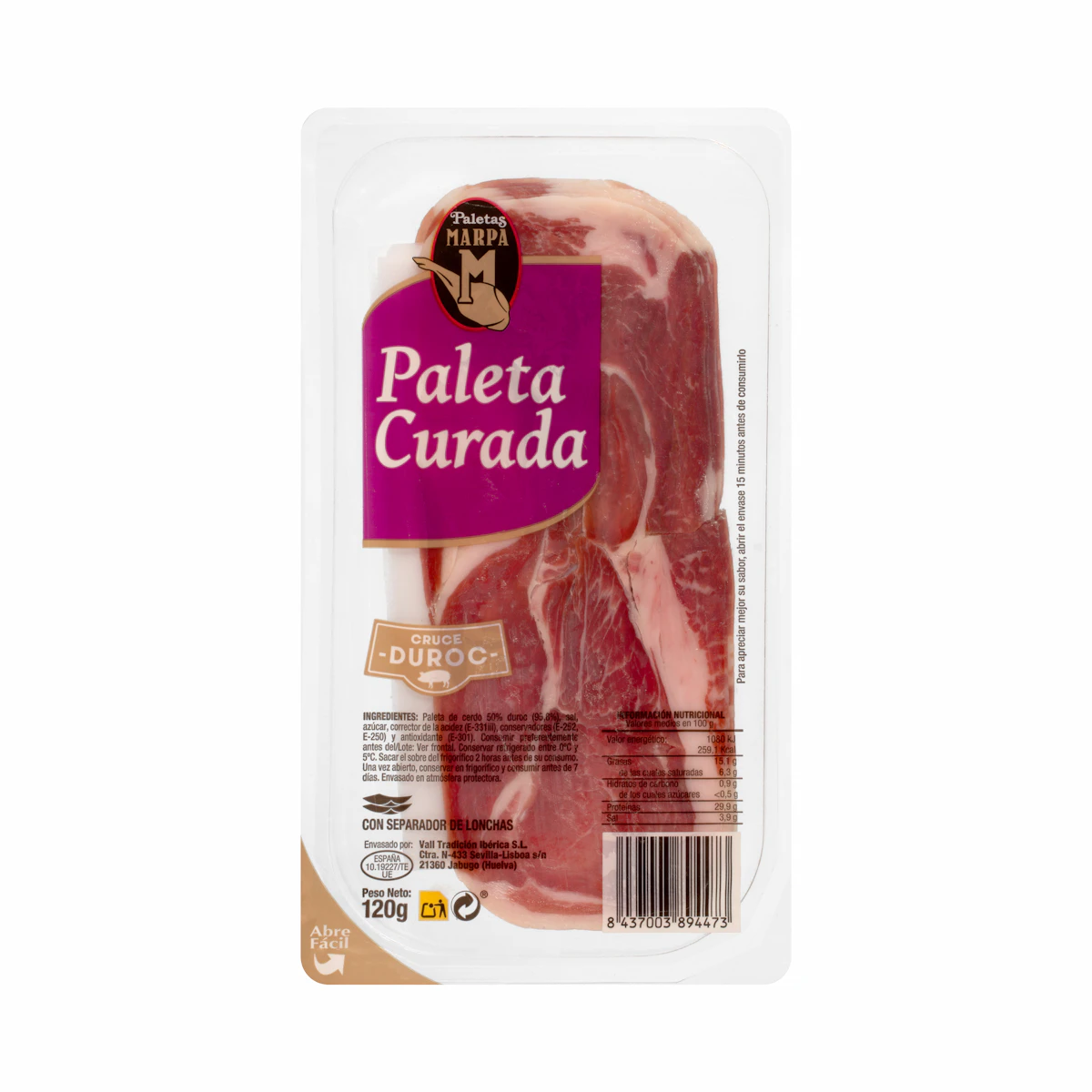 Paleta curada Paletas Marpa lonchas