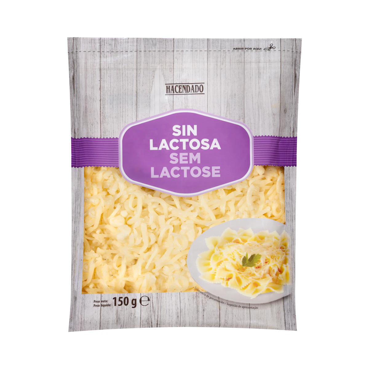 Queso rallado sin lactosa de vaca Hacendado