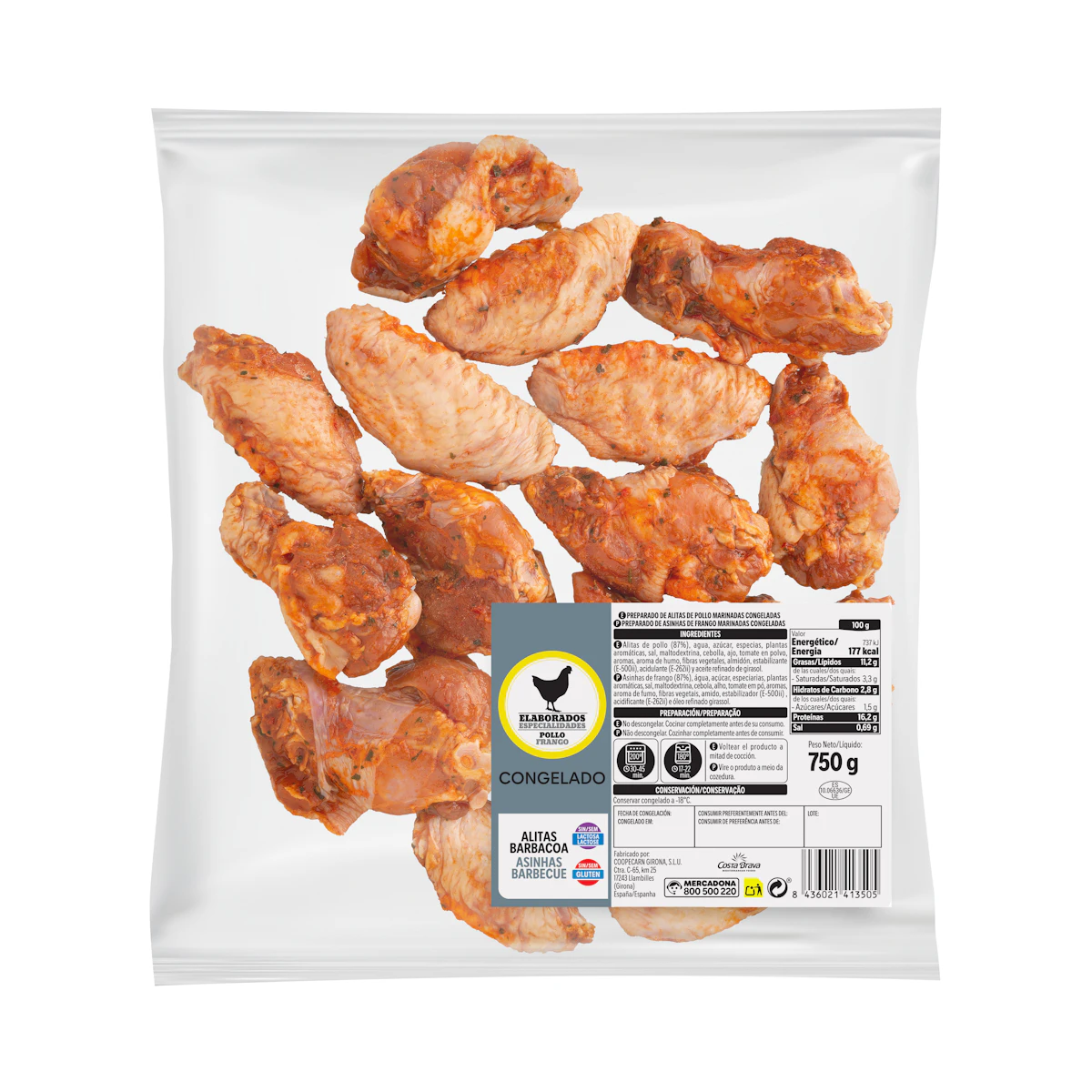 Alas de pollo barbacoa congeladas