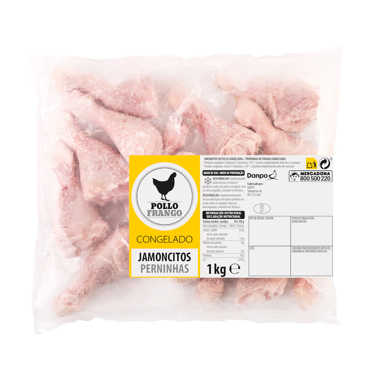Jamoncitos de pollo congelados