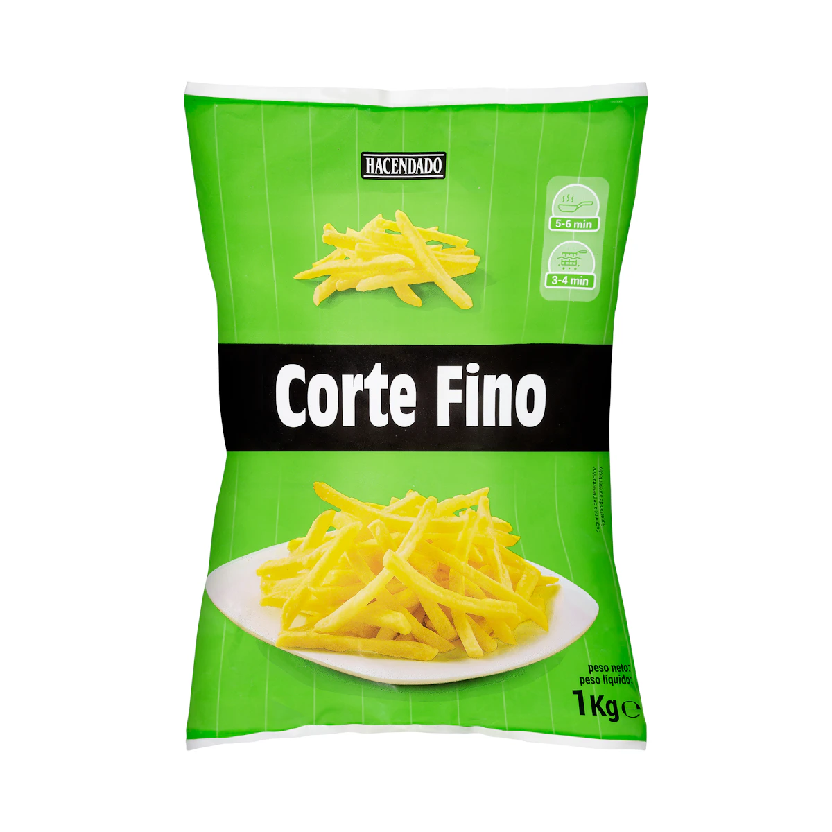 Patatas prefritas corte fino Hacendado ultracongeladas