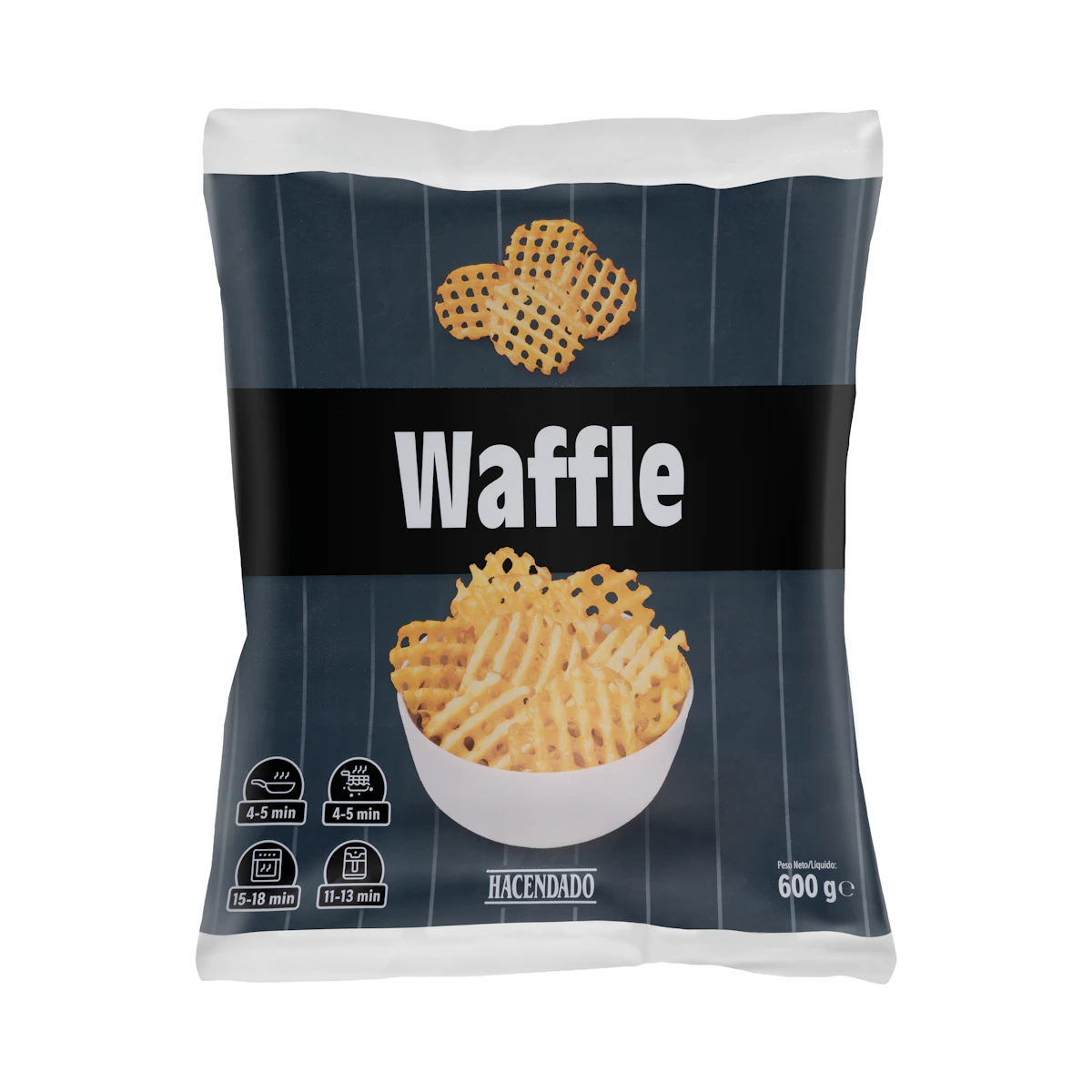 Patatas prefritas Waffle con piel Hacendado ultracongeladas