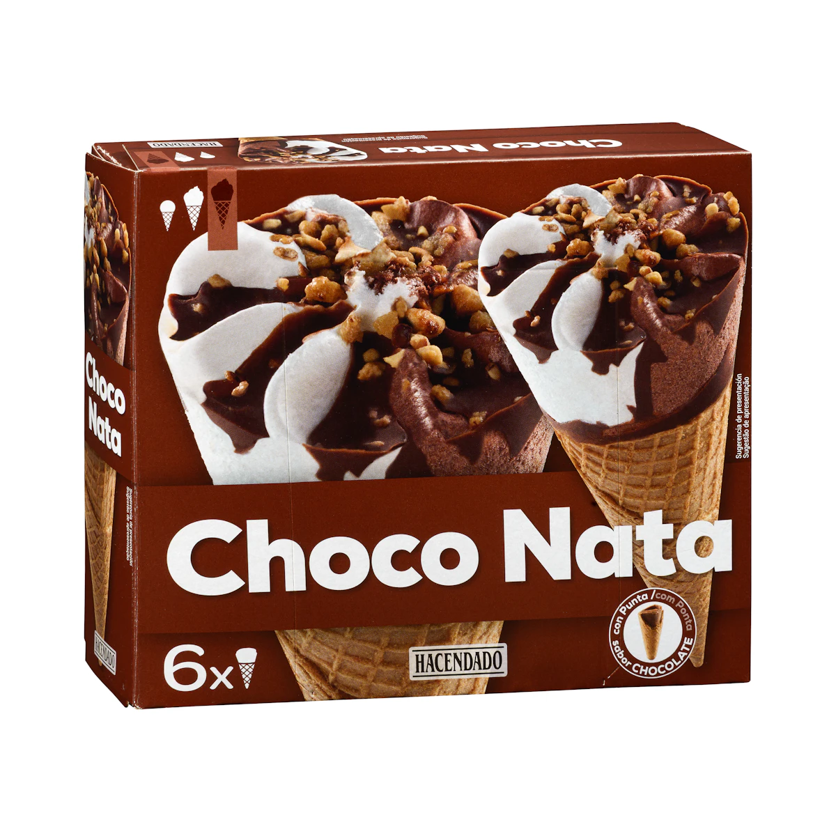 Helado cucurucho sabor choco nata Hacendado