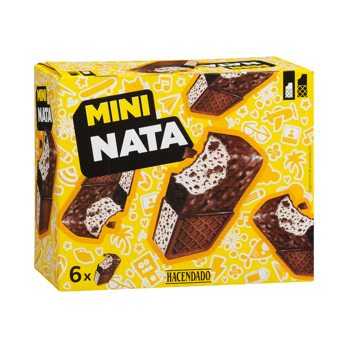 Mini helado sándwich sabor nata Hacendado