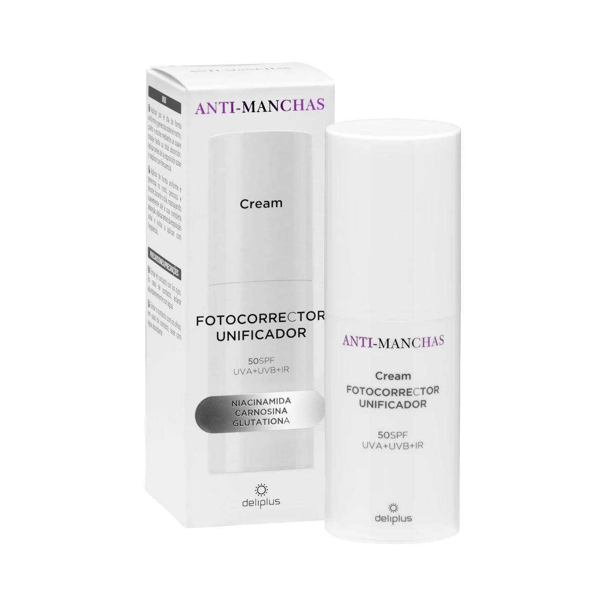 Crema facial fotocorrector unificador anti-manchas Deliplus FPS 50