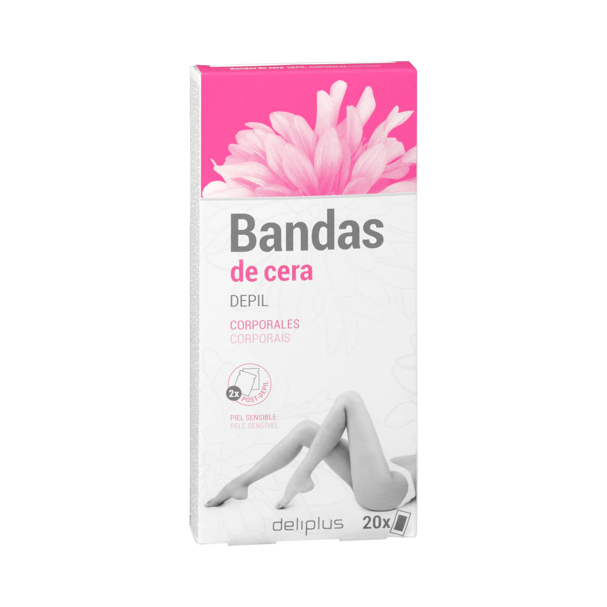 Bandas de cera corporales Deliplus piel sensible