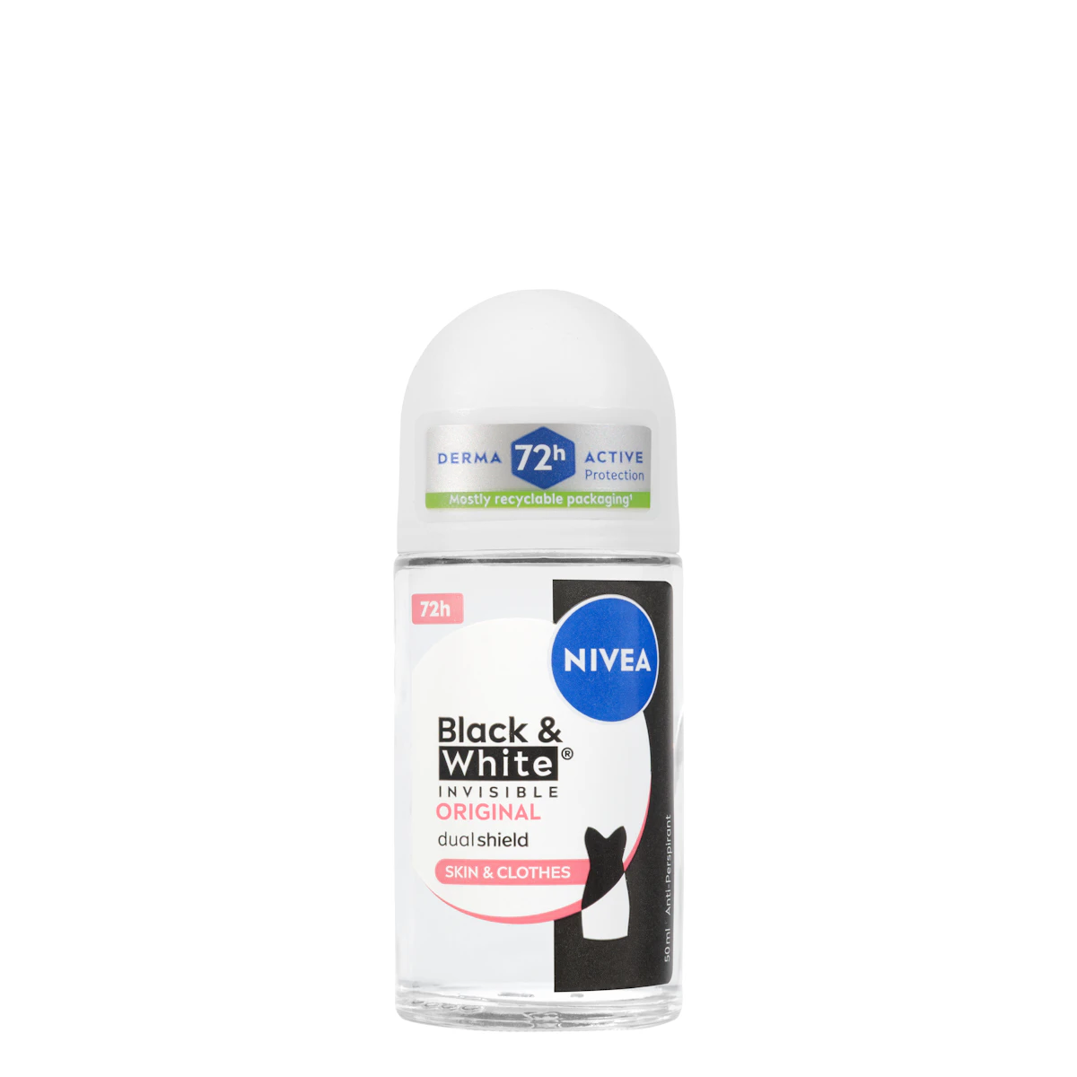 Desodorante roll-on Invisible Black & White Nivea antitranspirante