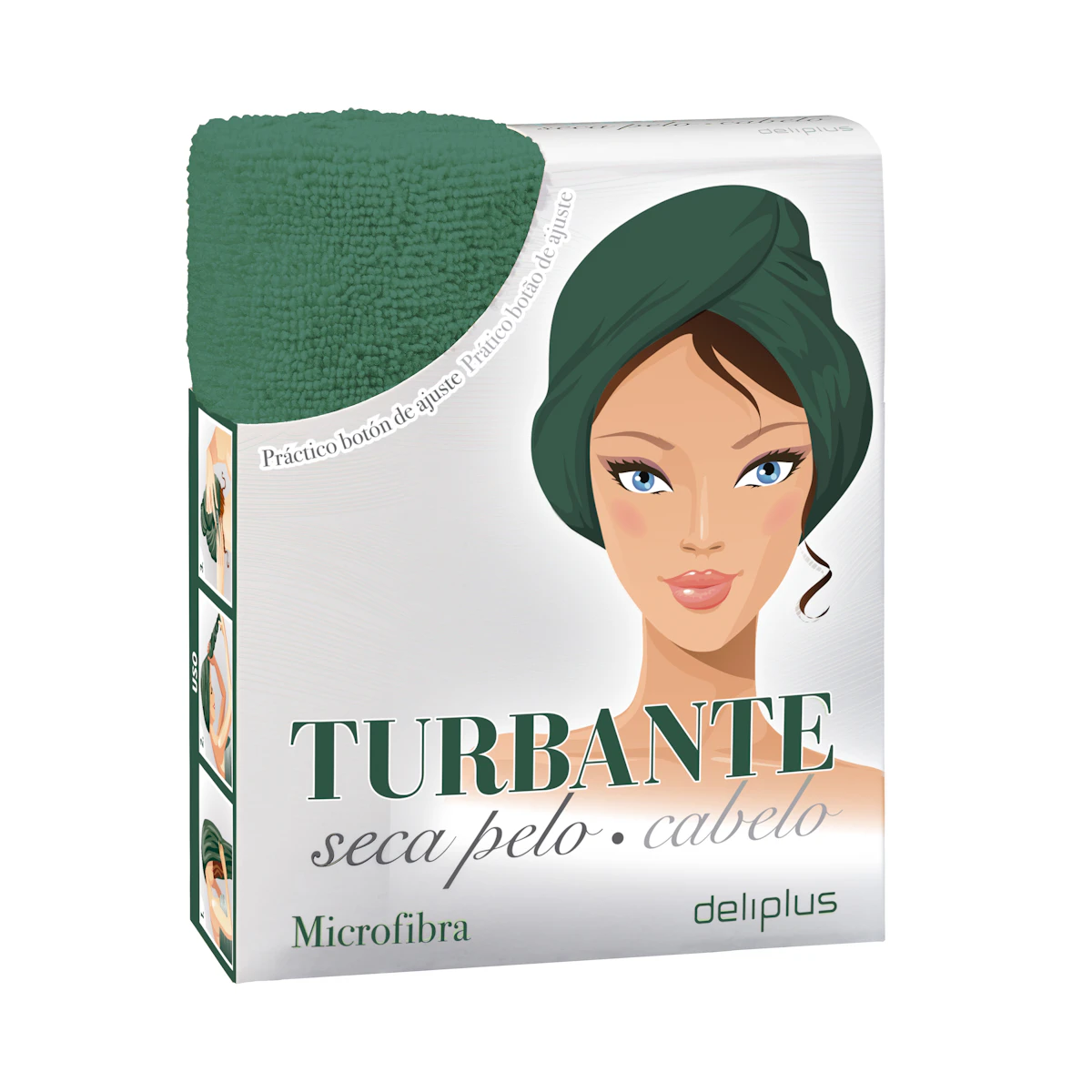 Toalla turbante seca pelo microfibra Deliplus