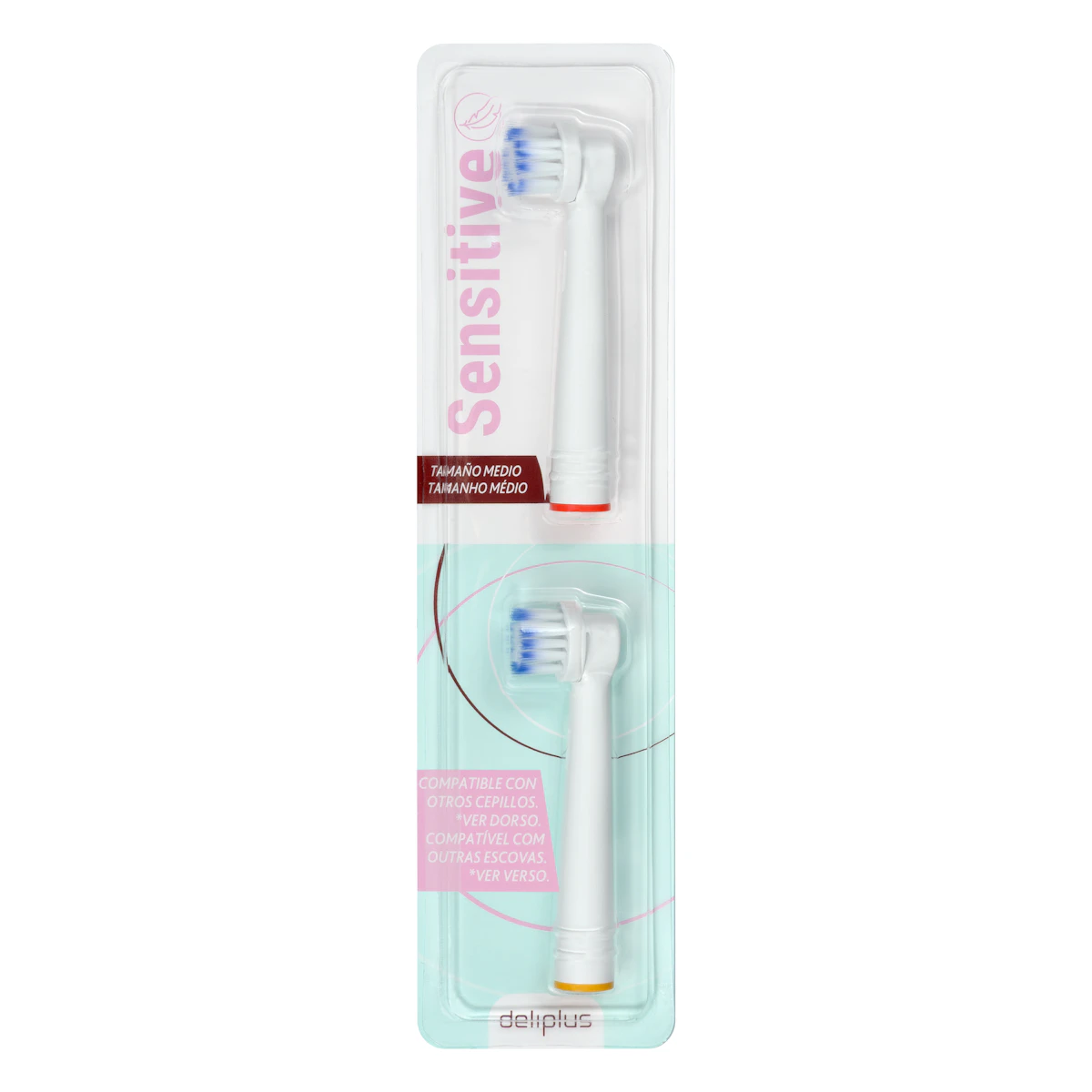 Recambios cepillo dental eléctrico Sensitive Deliplus tamaño medio