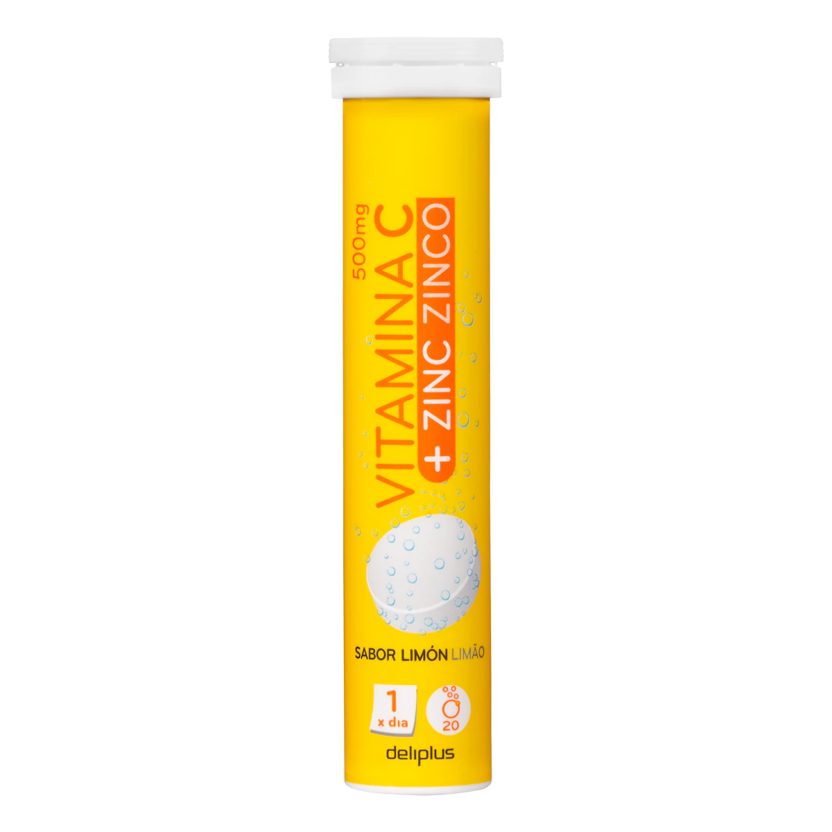 Comprimidos efervescentes vitamina C y zinc Deliplus sabor limón