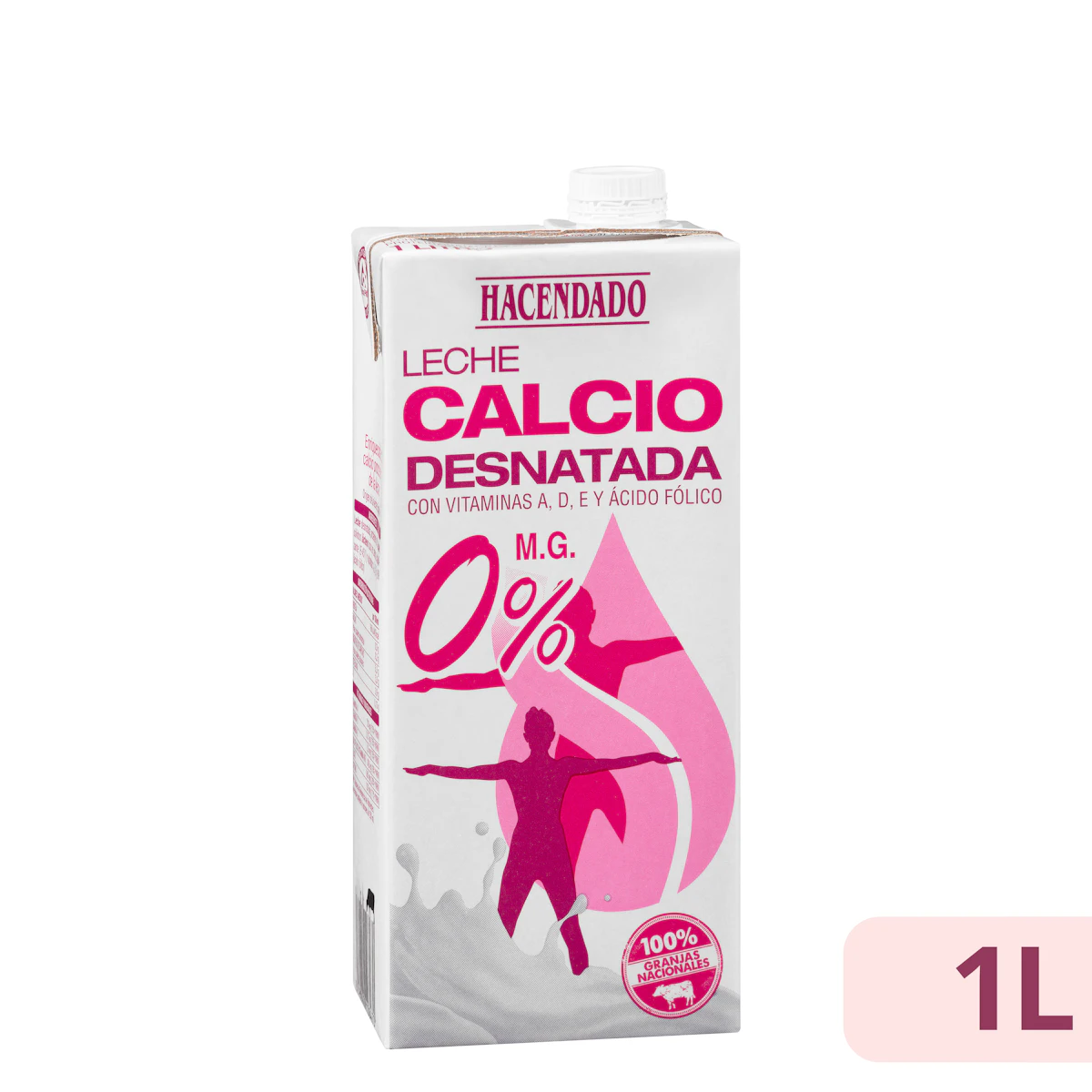 Leche desnatada calcio Hacendado
