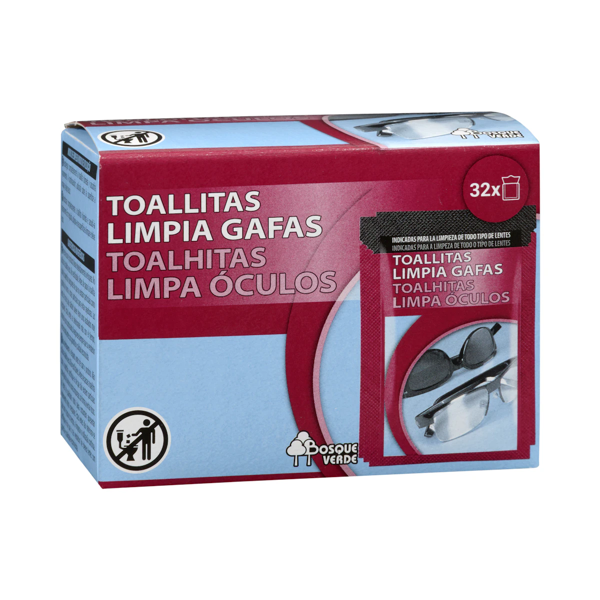 Toallitas Limpiagafas Bosque Verde monodosis