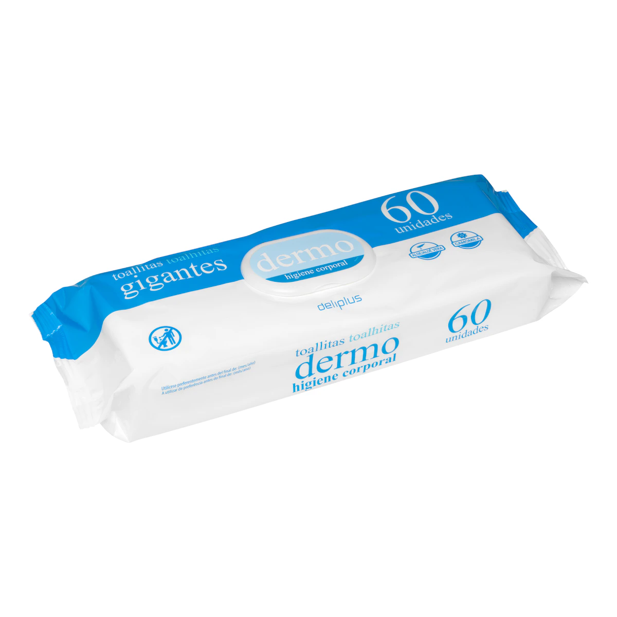 Toallitas Dermo higiene corporal Deliplus tamaño gigantes