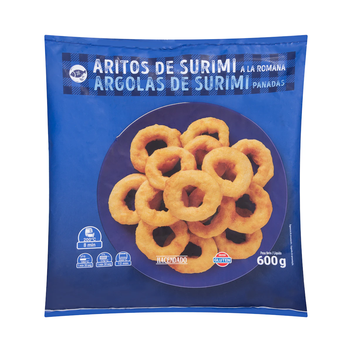 Aritos de surimi a la romana Hacendado ultracongelados