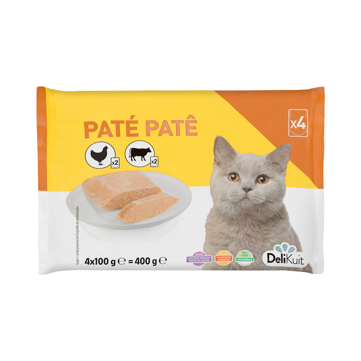 Paté gato adulto Delikuit con pollo y ternera
