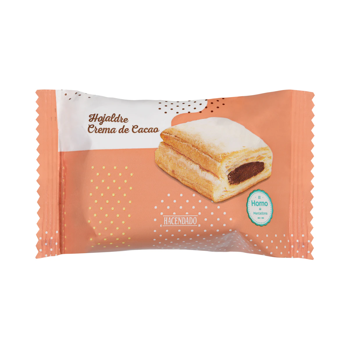 Hojaldre relleno de crema de cacao Hacendado