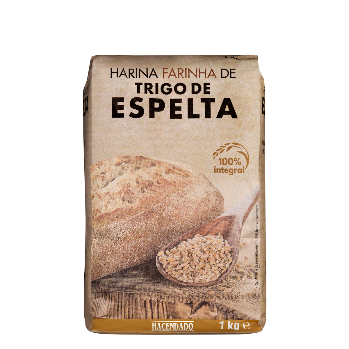 Harina de espelta Hacendado 100% integral