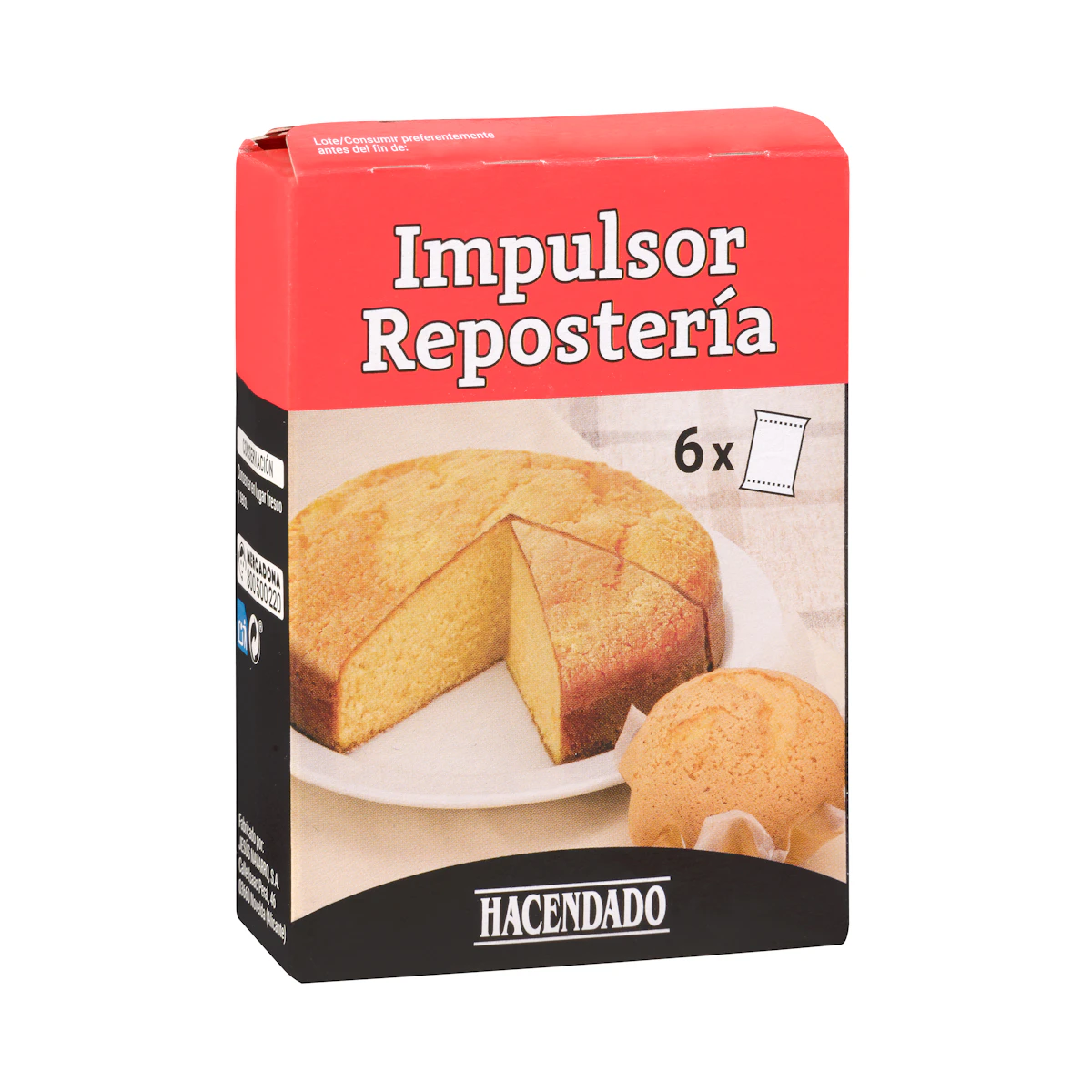 Impulsor gasificante repostería Hacendado para uso alimentario