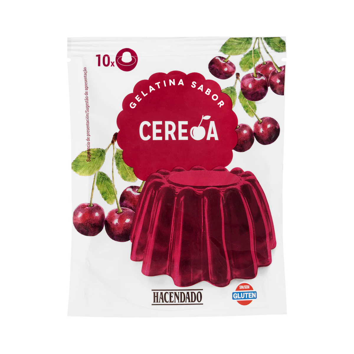 Preparado en polvo gelatina cereza Hacendado