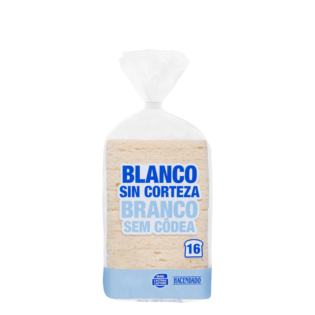 Pan de molde blanco sin corteza Hacendado