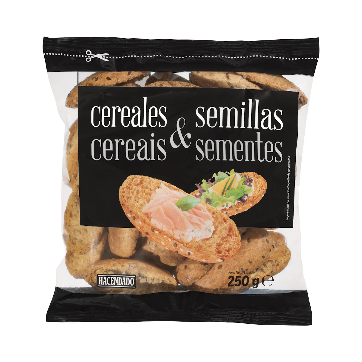 Panecillos tostados cereales y semillas Hacendado