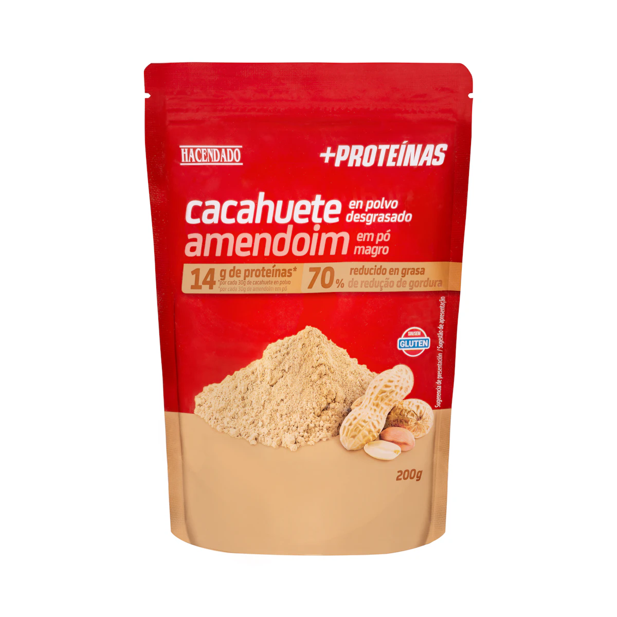 Cacahuete en polvo desgrasado +Proteínas 14 g 70% reducido en grasa