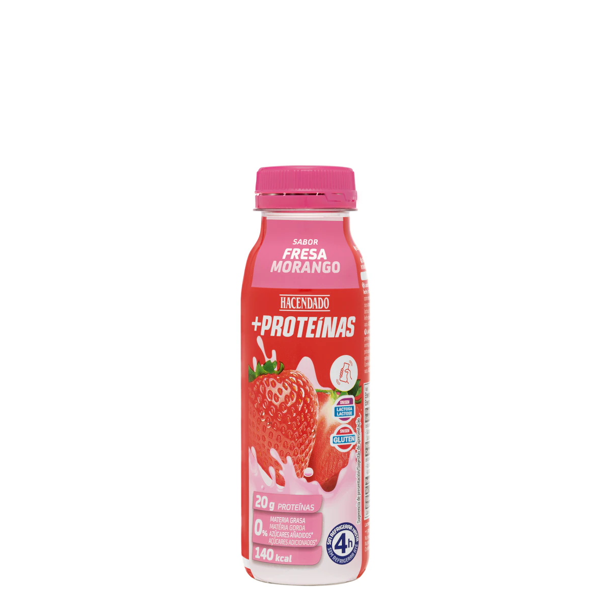 Bebida láctea sabor fresa +Proteínas 20 g 0% MG