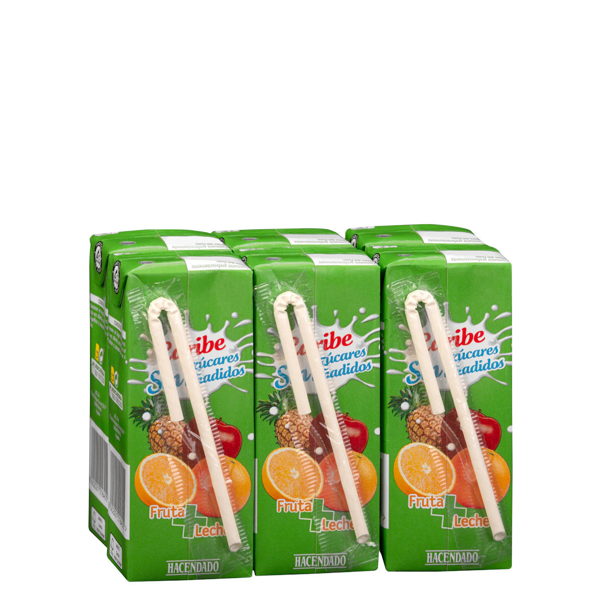 Fruta + leche caribe Hacendado sin azúcares añadidos